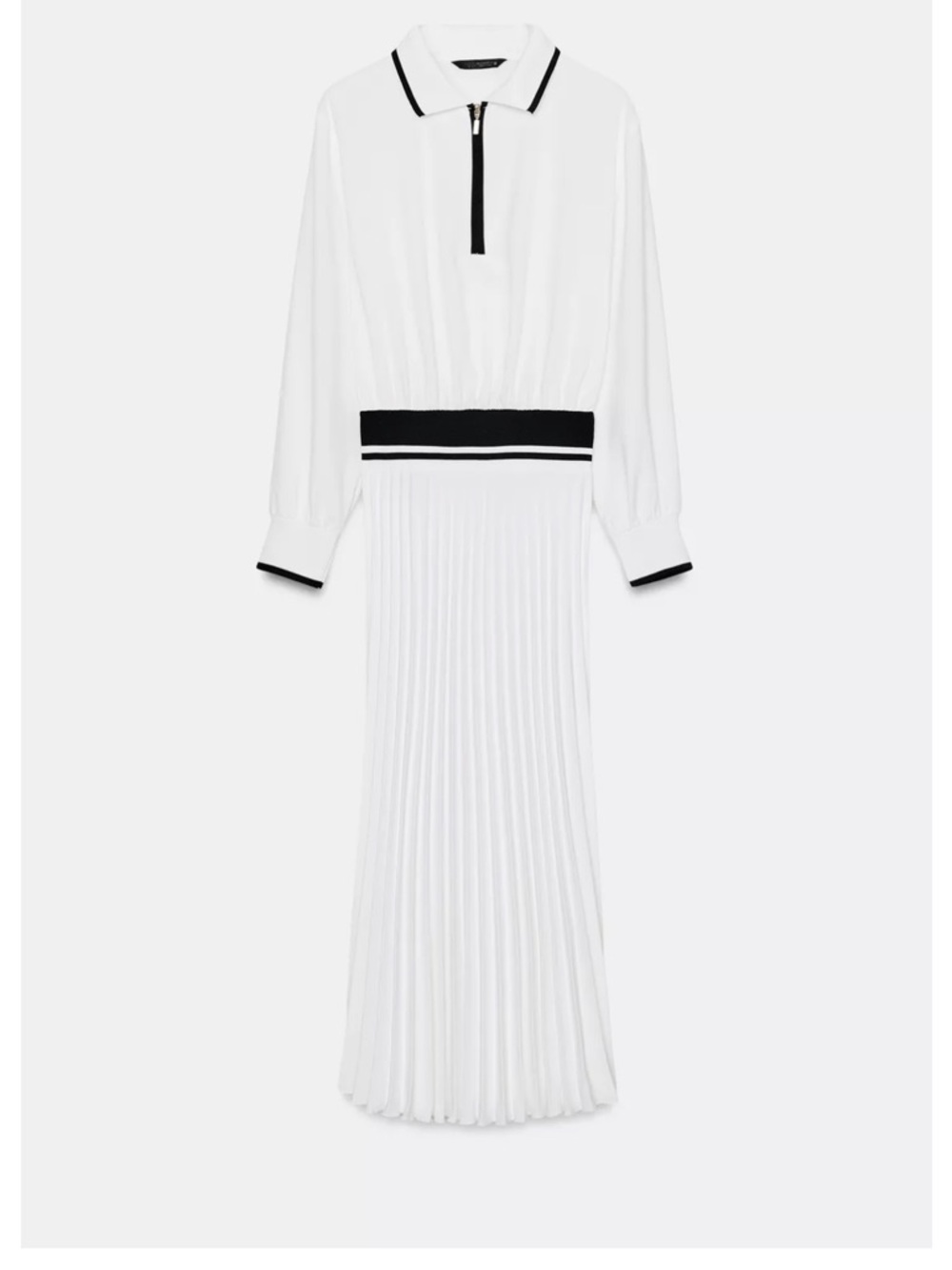 ZARA COMBINATION PLEATED MIDI DRESS - Picture 8 of 8